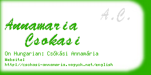 annamaria csokasi business card